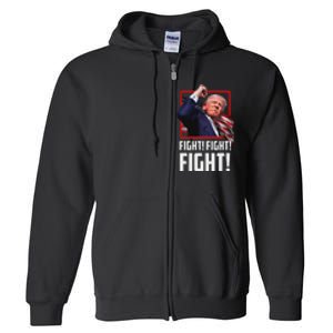 Trump Fight Fist 2024 Strong Support Full Zip Hoodie