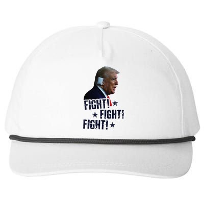 Trump Fight Fight Fight Trump Rally Fist 2024 Ear Bandage Snapback Five-Panel Rope Hat