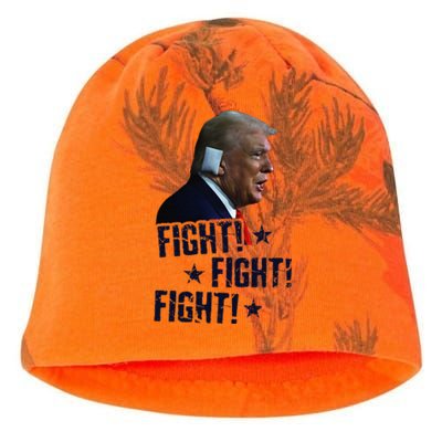 Trump Fight Fight Fight Trump Rally Fist 2024 Ear Bandage Kati - Camo Knit Beanie