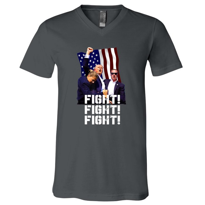 Trump Fight Fight Fight Gift V-Neck T-Shirt