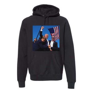 Trump Fight Fist 2024 Strong Support Premium Hoodie