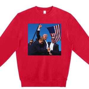 Trump Fight Fist 2024 Strong Support Premium Crewneck Sweatshirt