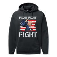 Trump Fight Fight Fight Trump Signals To Americans To Fight Performance Fleece Hoodie