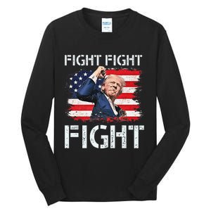 Trump Fight Fight Fight Trump Signals To Americans To Fight Tall Long Sleeve T-Shirt