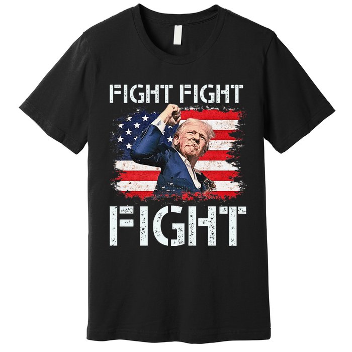 Trump Fight Fight Fight Trump Signals To Americans To Fight Premium T-Shirt