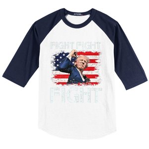 Trump Fight Fight Fight Trump Signals To Americans To Fight Baseball Sleeve Shirt