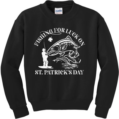 Trout Fly Fishing for luck on St. Patrick's Day Kids Sweatshirt