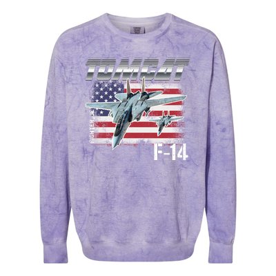 Tomcat F14 Fighter Jet Colorblast Crewneck Sweatshirt