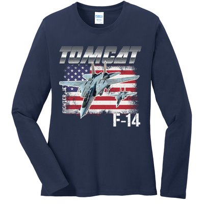 Tomcat F14 Fighter Jet Ladies Long Sleeve Shirt