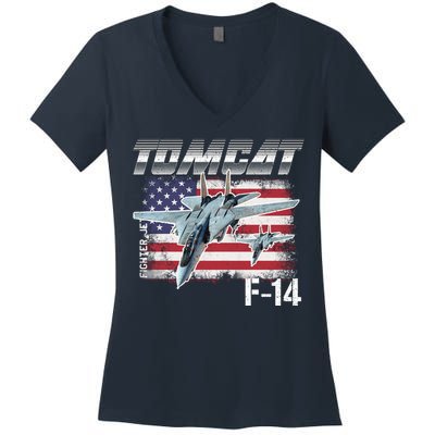 Tomcat F14 Fighter Jet Women's V-Neck T-Shirt