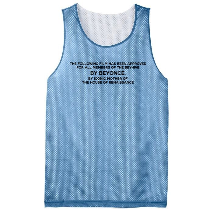 The Following Film Has Been Approved For All Members Of The Beyhive Mesh Reversible Basketball Jersey Tank