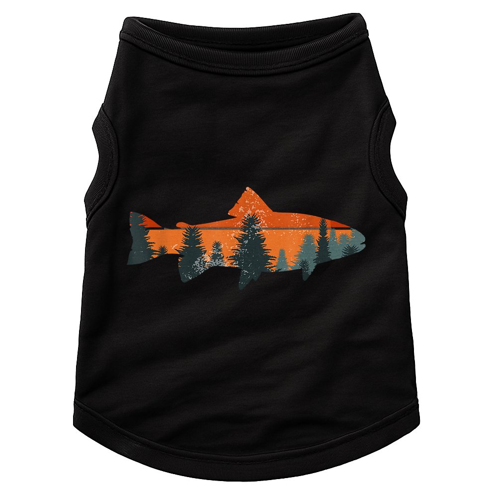 Trout Fly Fishing Nature Outdoor Fisherman Gift Fisherman Fishing Shirt Doggie Tank