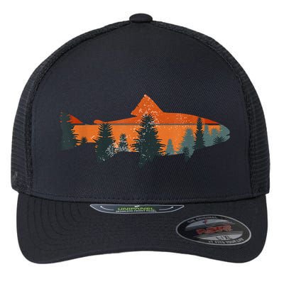 Trout Fly Fishing Nature Outdoor Fisherman Gift Fisherman Fishing Shirt Flexfit Unipanel Trucker Cap