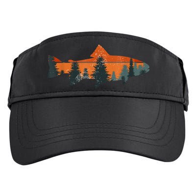 Trout Fly Fishing Nature Outdoor Fisherman Gift Fisherman Fishing Shirt Adult Drive Performance Visor