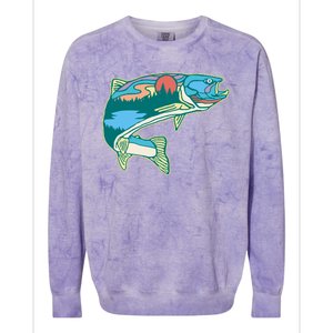 Trout Fly Fishing Outdoor Forest Nature Wildlife Fisherman Colorblast Crewneck Sweatshirt