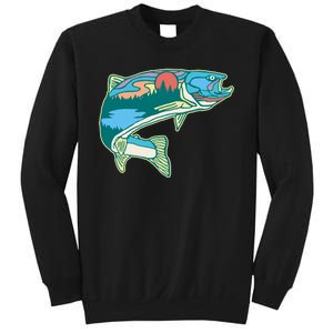 Trout Fly Fishing Outdoor Forest Nature Wildlife Fisherman Sweatshirt