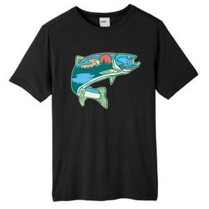 Trout Fly Fishing Outdoor Forest Nature Wildlife Fisherman Tall Fusion ChromaSoft Performance T-Shirt