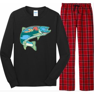 Trout Fly Fishing Outdoor Forest Nature Wildlife Fisherman Long Sleeve Pajama Set