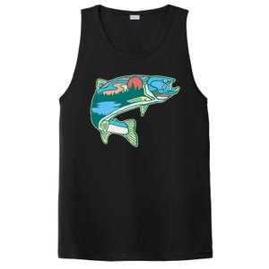 Trout Fly Fishing Outdoor Forest Nature Wildlife Fisherman PosiCharge Competitor Tank