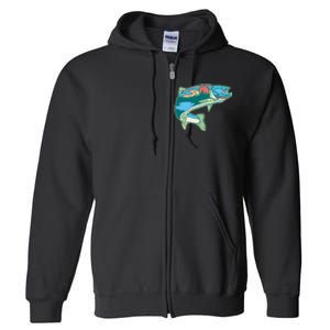 Trout Fly Fishing Outdoor Forest Nature Wildlife Fisherman Full Zip Hoodie