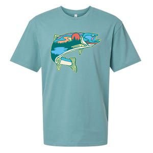 Trout Fly Fishing Outdoor Forest Nature Wildlife Fisherman Sueded Cloud Jersey T-Shirt