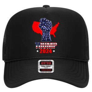 Trump Fight For America High Crown Mesh Back Trucker Hat