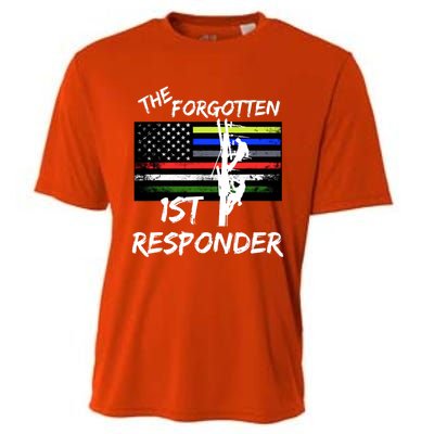 The Forgotten First Responder Tribute To Electrical Lineman Cooling Performance Crew T-Shirt