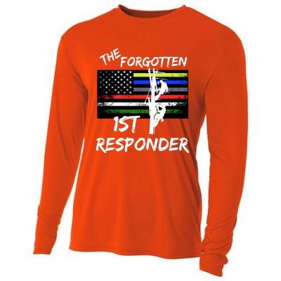 The Forgotten First Responder Tribute To Electrical Lineman Cooling Performance Long Sleeve Crew