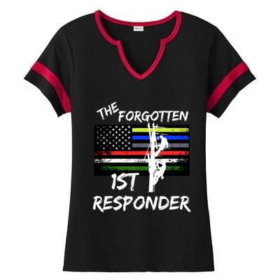 The Forgotten First Responder Tribute To Electrical Lineman Ladies Halftime Notch Neck Tee