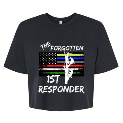 The Forgotten First Responder Tribute To Electrical Lineman Bella+Canvas Jersey Crop Tee