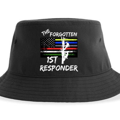 The Forgotten First Responder Tribute To Electrical Lineman Sustainable Bucket Hat