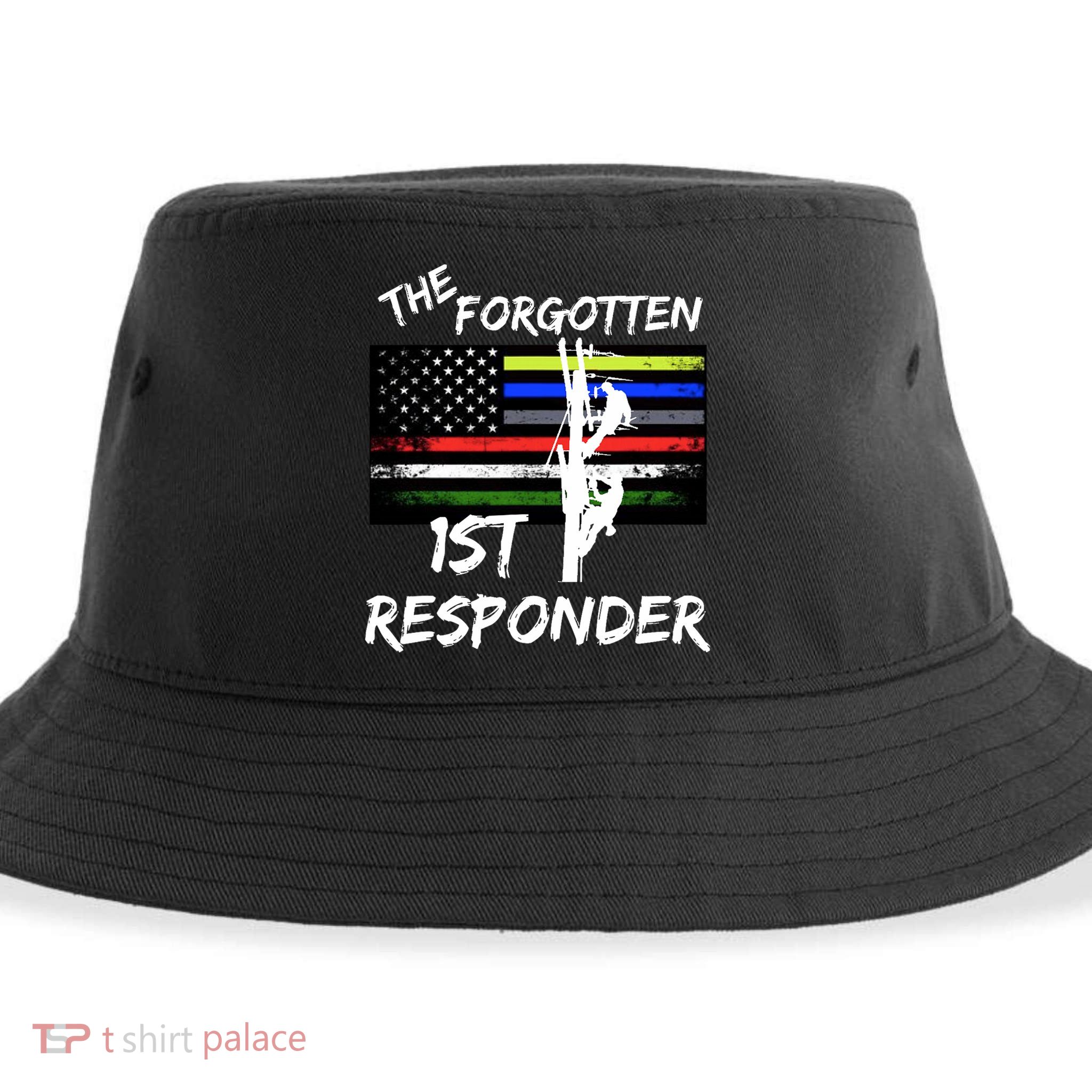 The Forgotten First Responder Tribute To Electrical Lineman Sustainable Bucket Hat