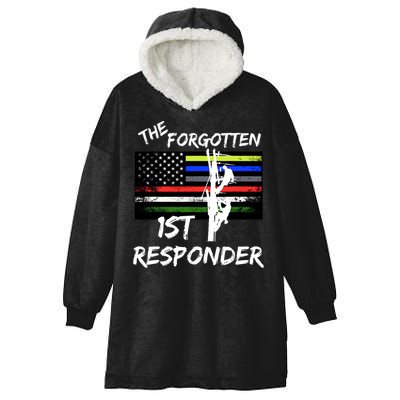 The Forgotten First Responder Tribute To Electrical Lineman Hooded Wearable Blanket