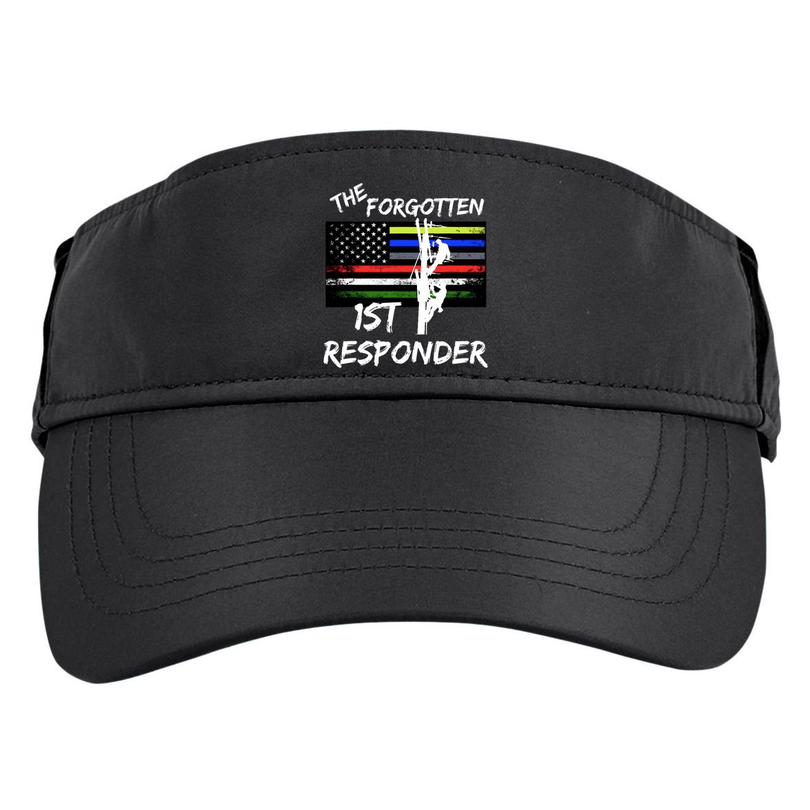 The Forgotten First Responder Tribute To Electrical Lineman Adult Drive Performance Visor
