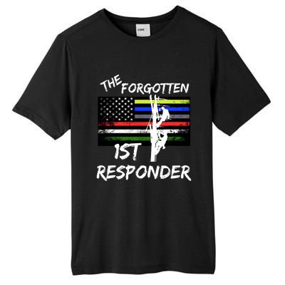 The Forgotten First Responder Tribute To Electrical Lineman Tall Fusion ChromaSoft Performance T-Shirt