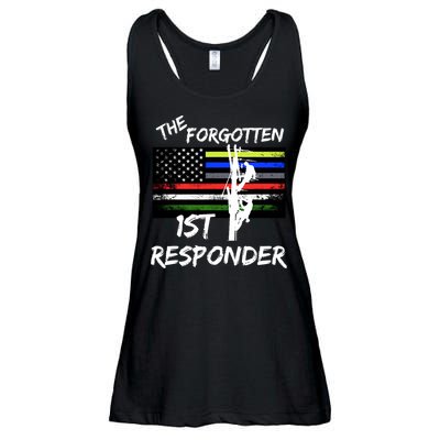 The Forgotten First Responder Tribute To Electrical Lineman Ladies Essential Flowy Tank