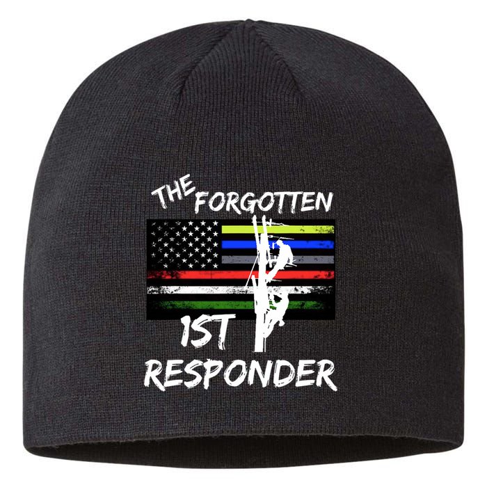 The Forgotten First Responder Tribute To Electrical Lineman Sustainable Beanie