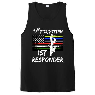 The Forgotten First Responder Tribute To Electrical Lineman PosiCharge Competitor Tank