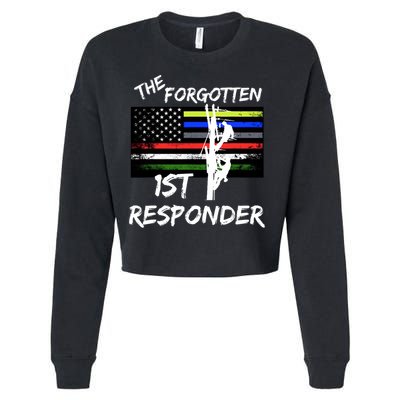 The Forgotten First Responder Tribute To Electrical Lineman Cropped Pullover Crew