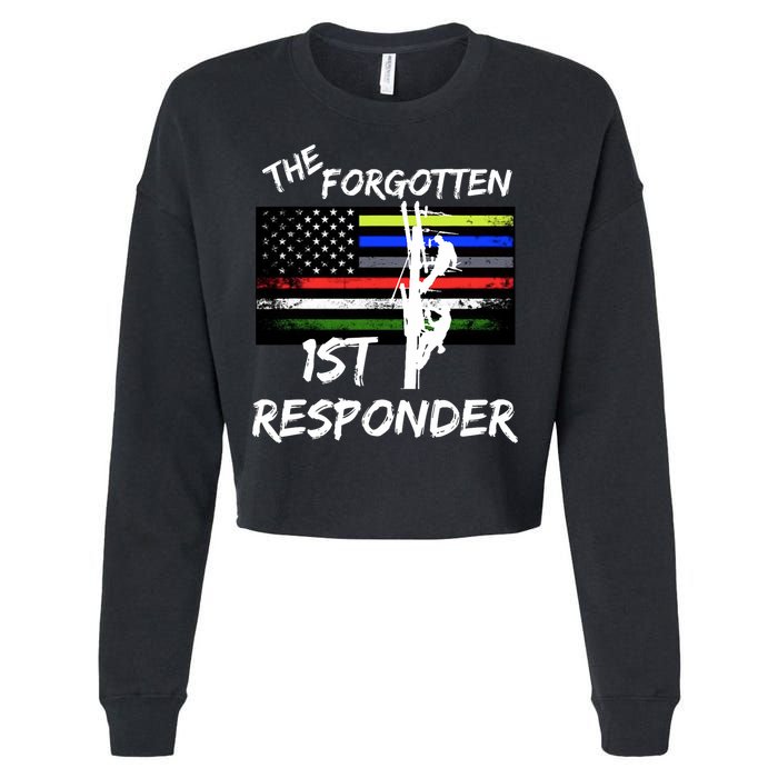 The Forgotten First Responder Tribute To Electrical Lineman Cropped Pullover Crew