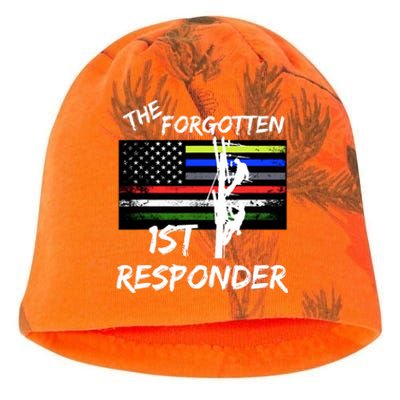 The Forgotten First Responder Tribute To Electrical Lineman Kati - Camo Knit Beanie