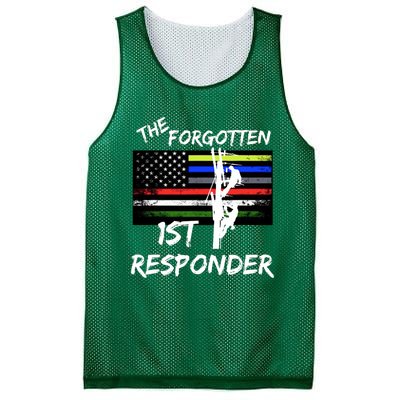 The Forgotten First Responder Tribute To Electrical Lineman Mesh Reversible Basketball Jersey Tank