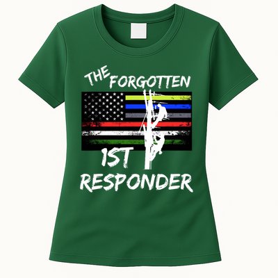 The Forgotten First Responder Tribute To Electrical Lineman Womens T-Shirt