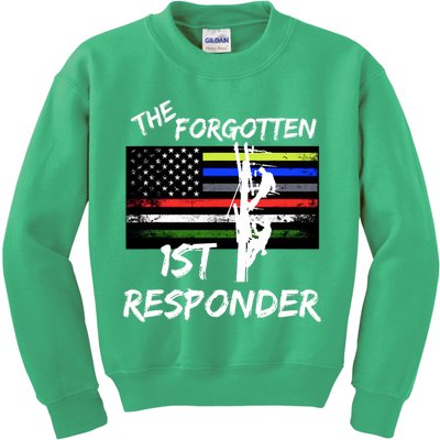 The Forgotten First Responder Tribute To Electrical Lineman Kids Sweatshirt