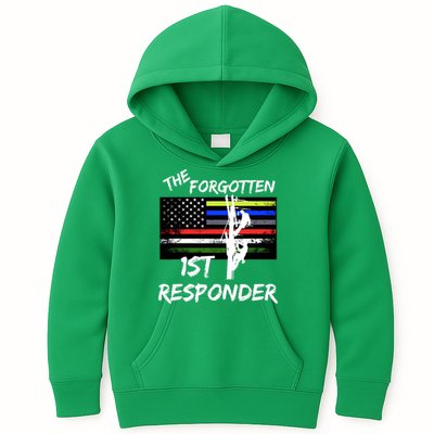 The Forgotten First Responder Tribute To Electrical Lineman Kids Hoodie