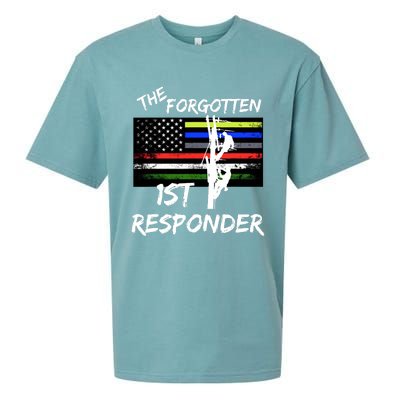 The Forgotten First Responder Tribute To Electrical Lineman Sueded Cloud Jersey T-Shirt