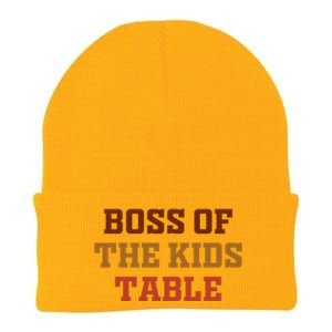 Thanksgiving Funny For Kids Boss Of The Kids Table Turkey Day Knit Cap Winter Beanie