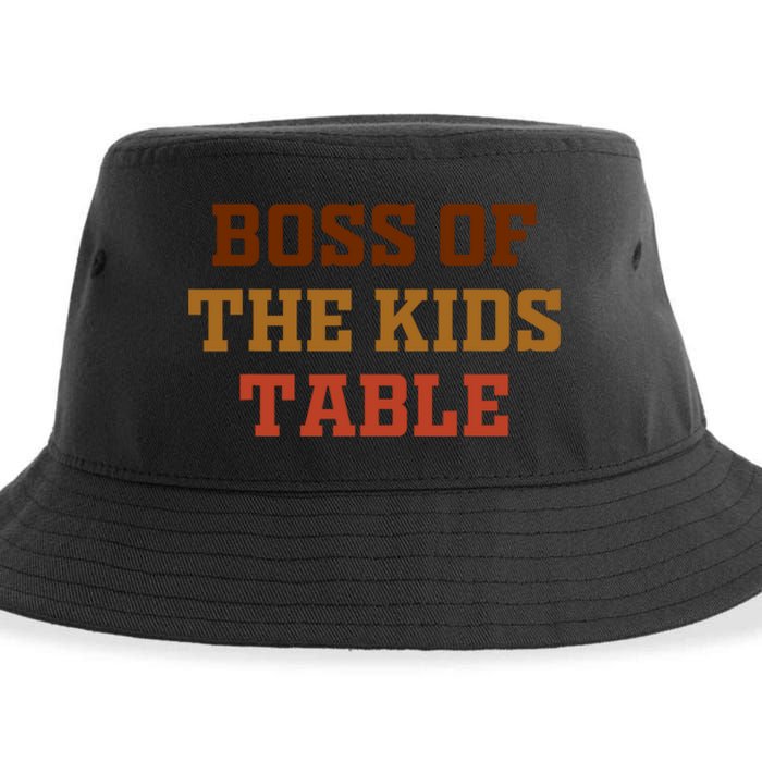 Thanksgiving Funny For Kids Boss Of The Kids Table Turkey Day Sustainable Bucket Hat