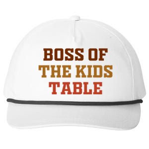 Thanksgiving Funny For Kids Boss Of The Kids Table Turkey Day Snapback Five-Panel Rope Hat