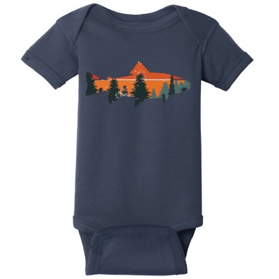 Trout Fly Fishing Nature Outdoor Fisherman Gift Baby Bodysuit